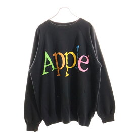 VINTAGE(ヴィンテージ) サイズ:XL 90s APPLE LOGO CREWNECK SWEAT SHIRT アップル ロゴ スウェット ブラック【中古】【程度B】【カラーブラック】【取扱店舗AWESOME高円寺店】