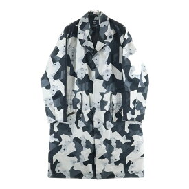 MCM(エム シー エム) サイズ:L ×Christpher Raeburn Sustainable Textile Adjustable Trench Coat クリストファー レイバーン 総柄トレンチコート グレー MCJ7SOC35EG00L【中古】【程度A】【カラーグレー】【オンライン限定商品】