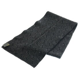 FENDI(フェンディ) FFロゴ総柄 ズッカ柄 ウールマフラー グレー【中古】【程度B】【カラーグレー】【オンライン限定商品】