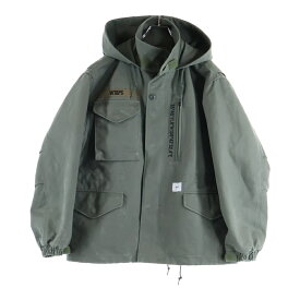 WTAPS(ダブルタップス) サイズ:1 20AW WSFM JACKET 裏地キルティング コットンツイル ミリタリー 中綿ジャケット オリーブ 202WVDT-JKM01【中古】【程度B】【カラーグリーン】【取扱店舗BRING札幌店】