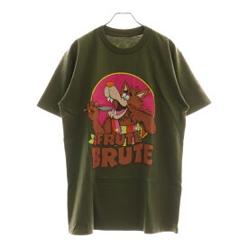 KAWS(カウズ) サイズ:M ×FRUTE BRUTE フルート ブルート クルーネック半袖プリントTシャツ カットソー グリーン【新古品/中古】【程度S】【カラーグリーン】【オンライン限定商品】