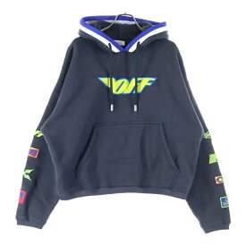 OFF-WHITE(オフホワイト) サイズ:M 24SS LV RACING SKATE HOODIE レーシングスケート アームワッペン加工 プルオーバースウェットパーカー フーディー ダークグレー OMBB085G24FLE00X【中古】【程度A】【カラーグレー】【取扱店舗BRINGアメリカ村店】
