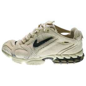 NIKE(ナイキ) サイズ:27.0cm ×STUSSY AIR ZOOM SPIRIDON CAGE 2 FOSSIL エアズーム スピリドン ローカットスニーカー アイボリー US9/27cm CQ5486-200【中古】【程度B】【カラーホワイト】【オンライン限定商品】