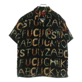 SUPREME(シュプリーム) サイズ:M 18ss Alphabet Silk Shirts アルファベット半袖シャツ ブラック【中古】【程度B】【カラーブラック】【取扱店舗渋谷】
