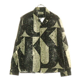 Palace Skateboards(パレススケートボーズ) サイズ:M 17AW Spiritual Flake Shirt スピリチュアル フレーク 総柄 オープンカラー 長袖シャツ ブラック/ホワイト【新古品/中古】【程度S】【カラーホワイト】【オンライン限定商品】