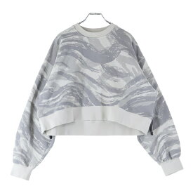 MONCLER(モンクレール) サイズ:L 22AW ×HYKE LOGO PATCH SWEAT ハイク ロゴパッチ クルーネック スウェットトレーナー グレー レディース H209K8G00001【新古品/中古】【程度S】【カラーグレー】【オンライン限定商品】