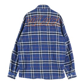 Palace Skateboards(パレススケートボーズ) サイズ:S 24SS LUMBER YAK SHIRT バックロゴエンブロイダリー 長袖チェックシャツ ブルー【中古】【程度B】【カラーブルー】【取扱店舗BRING大宮店】