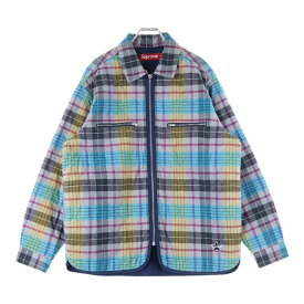 SUPREME(シュプリーム) サイズ:M 24AW Quilted Flannel Zip Up Shirt キルティングジャケット ジップアップ チェック ジップアップ【中古】【程度B】【カラーマルチカラー】【取扱店舗BRING福岡天神店】