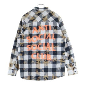 Palace Skateboards(パレススケートボーズ) サイズ:S 23AW ALONE FLANNEL SHIRT バックロゴ タイダイ フランネル 長袖チェックシャツ グレー/ブラウン【中古】【程度B】【カラーグレー】【取扱店舗BRING大宮店】