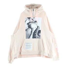 F-LAGSTUF-F(フラグスタフ) サイズ:L 17AW ネックジップ 両面プリント プルオーバーパーカー スウェットフーディ ピンク 2017AW-FS-18【中古】【程度B】【カラーピンク】【取扱店舗BRING THRIFT CLOSET 幕張店】