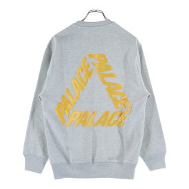 Palace Skateboards(パレススケートボーズ) サイズ:S P3 GLITTER CREW グリッターロゴ クルーネックスウェットトレーナー グレー【中古】【程度A】【カラーグレー】【取扱店舗BRING大宮店】