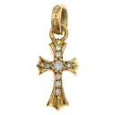 CHROME HEARTS(クロムハーツ) 22K CRS BBYFAT P/DIA ベイビーファットクロス PAVEダイヤ ペンダントトップ ゴールド B…