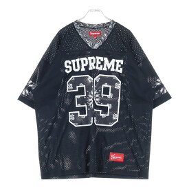 SUPREME(シュプリーム) サイズ:L 25SS Bandana Football Jersey バンダナ フットボール ジャージ メッシュ 半袖Tシャツ ブラック【中古】【程度A】【カラーブラック】【取扱店舗BRING福岡天神店】