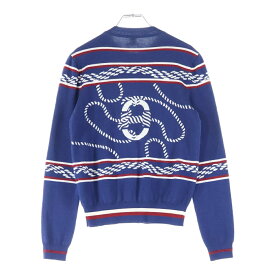 HERMES(エルメス) サイズ:34 23SS セリエボタン カシミヤ シルク ニット クルーネック 長袖 ニット セーター ネイビー レディース 3E2715D4【中古】【程度B】【カラーネイビー】【取扱店舗BRING京都河原町店】
