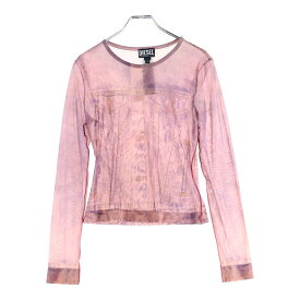 DIESEL(ディーゼル) サイズ:S T-CLAU-D1 トロンプルイユ シースルー ロングスリーブ トップス レディース ピンク A05906【中古】【程度B】【カラーピンク】【オンライン限定商品】