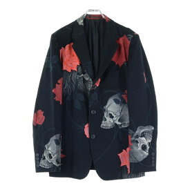 Yohji Yamamoto(ヨウジヤマモト) サイズ:3 18SS 復刻 スカルローズテーラードジャケット ウール×キュプラ レッド/ブラック HW-J69-106【中古】【程度B】【カラーレッド】【取扱店舗AWESOME原宿店】