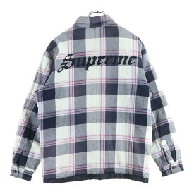 SUPREME(シュプリーム) サイズ:L 20AW Quilted Flannel Shirt キルテッドフランネル 長袖シャツジャケット グレー【中古】【程度B】【カラーグレー】【取扱店舗BRINGアメリカ村店】
