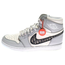NIKE(ナイキ) サイズ:27cm DIOR AIR JORDAN 1 HIGH OG CN8607-002 ディオール エアジョーダン1 ハイカットスニーカー ホワイト/グレー US9/27cm【新古品/中古】【程度S】【カラーホワイト】【取扱店舗BRING KICKS】