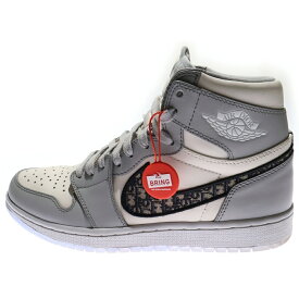 NIKE(ナイキ) サイズ:26.0cm ×DIOR AIR JORDAN 1 HIGH OG CN8607-002 エアジョーダン1ハイオージー ディオール ハイカットスニーカー シューズ エアディオール グレー US8/26.0cm【中古】【程度A】【カラーグレー】【取扱店舗BRING KICKS】