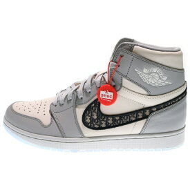 NIKE(ナイキ) サイズ:28.5cm ×DIOR AIR JORDAN 1 HIGH OG ディオール エアジョーダン1 ハイカットスニーカー ホワイト/グレー US10.5/28.5cm CN8607-002【新古品/中古】【程度S】【カラーホワイト】【取扱店舗BRING KICKS】