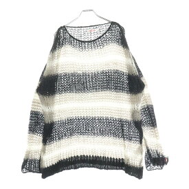 SyuMan(シューマン) サイズ:1 22AW ×iiii MOHAIR KNIT PULLOVER ボーダー柄 モヘアニットセーター ブラック/ホワイト YO22AW-14【中古】【程度B】【カラーブラック】【取扱店舗BRING大宮店】