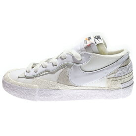 NIKE(ナイキ) サイズ:27.5cm ×SACAI BLAZER LOW WHITE PATENT LEATHER サカイ ブレイザー パテント レザーローカットスニーカー ホワイト US9.5/27.5cm DM6443-100【中古】【程度B】【カラーホワイト】【オンライン限定商品】