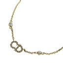 Christian Dior(クリスチャンディオール) サイズ:- CDロゴ ラインストーン×フェイクパール ネックレス ペンダント チェーン GP ゴールド【中古】【程度A】【カラーゴールド】【取扱店舗原宿】