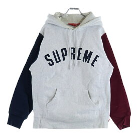 SUPREME(シュプリーム) サイズ:M 16AW Color Blocked Arc Logo Hooded Sweatshirt アーチロゴ フーディーパーカー ホワイト/ネイビー/レッド【中古】【程度B】【カラーホワイト】【オンライン限定商品】