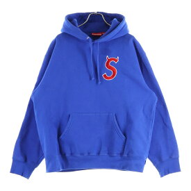 SUPREME(シュプリーム) サイズ:L 22AW S Logo Hooded Sweatshirt Sツノロゴ プルオーバースウェットパーカー フーディ ブルー【中古】【程度B】【カラーブルー】【取扱店舗BRING有楽町マルイ店】