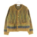 CELINE(セリーヌ) サイズ:M CARDIGAN JACKET アーガイル柄 ブラッシュドモヘアニット カーディガン ブラウン 2AT0A293…