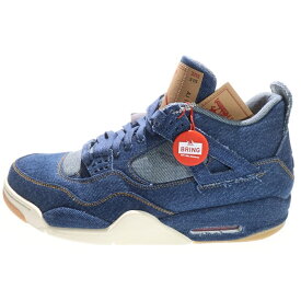 NIKE(ナイキ) サイズ:28.5cm ×LEVI'S AIR JORDAN 4 RETRO LEVIS NRG AO2571-401 リーバイス エアジョーダン4 レトロ Rタグ ローカットスニーカー デニム インディゴ US10.5/28.5cm【新古品/中古】【程度S】【カラーブルー】【取扱店舗BRING KICKS】