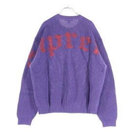 SUPREME(シュプリーム) サイズ:XL 25SS Old English Printed Sweater オールドイングリッシュ クルーネックニットセーター パープル【新古品/中古】【程度S】【カラーパープル】【取扱店舗渋谷】