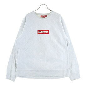 SUPREME(シュプリーム) サイズ:XL 18AW Box Logo Crewneck Sweatshirt ボックスロゴクルーネック長袖スウェットトレーナー グレー【中古】【程度B】【カラーグレー】【取扱店舗BRINGアメリカ村店】