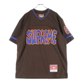 SUPREME(シュプリーム) サイズ:M 22AW ×Mitchell & Ness Football Jersey ミッチェルアンドネス フットボールジャージ 半袖Tシャツ カットソー ブラウン【中古】【程度A】【カラーブラウン】【取扱店舗BRING WASTE_NOT】