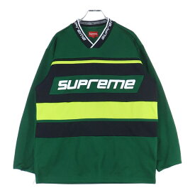 SUPREME(シュプリーム) サイズ:M 18AW Warm Up Hockey Jersey ウォームアップホッケージャージ 長袖Tシャツ【中古】【程度B】【カラーグリーン】【取扱店舗BRING WASTE_NOT】
