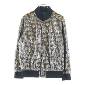 FENDI(フェンディ) サイズ:44 BLUSON JACKET ブルゾンジャケット 総柄 FFストライプ ブラウン/ブラック FW0126 A901【中古】【程度A】【カラーブラウン】【取扱店舗渋谷】