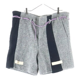 OFF-WHITE(オフホワイト) サイズ:L ドローコードデザイン ウールハーフパンツ ショートパンツ グレー OMCB003F150080340800【新古品/中古】【程度S】【カラーグレー】【取扱店舗渋谷】