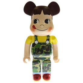 MEDICOM TOY(メディコムトイ) サイズ:10 ×BAPE ×FUJIYA BE@BRICK べイプ 不二家 ペコちゃん カモ柄 ベアブリック 人形 グリーン 1000%【新古品/中古】【程度S】【カラーグリーン】【オンライン限定商品】