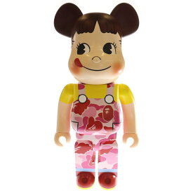 MEDICOM TOY(メディコムトイ) サイズ:10 ×BAPE ×FUJIYA BE@BRICK べイプ 不二家 ペコちゃん カモ柄 ベアブリック 人形 ピンク 1000%【新古品/中古】【程度S】【カラーピンク】【オンライン限定商品】