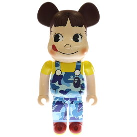 MEDICOM TOY(メディコムトイ) サイズ:10 ×BAPE ×FUJIYA BE@BRICK べイプ 不二家 ペコちゃん カモ柄 ベアブリック 人形 ブルー 1000%【新古品/中古】【程度S】【カラーブルー】【オンライン限定商品】