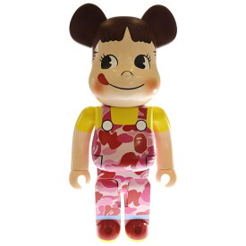 MEDICOM TOY(メディコムトイ) サイズ:10 ×BAPE ×FUJIYA BE@BRICK べイプ 不二家 ペコちゃん カモ柄 ベアブリック 人形 ピンク 1000%【新古品/中古】【程度S】【カラーピンク】【オンライン限定商品】