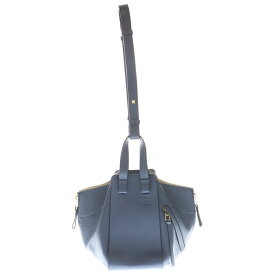 LOEWE(ロエベ) ハンモック スモール アナグラムロゴ レザー 2WAY ハンド ショルダーバッグ ゴールド金具 ネイビー【中古】【程度B】【カラーネイビー】【取扱店舗BRING梅田茶屋町店】
