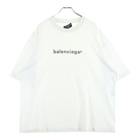 BALENCIAGA(バレンシアガ) サイズ:XXL 20AW LOGO MIDIUM FIT TEE ロゴプリント クルーネック半袖Tシャツ カットソー ホワイト 612966 TIV54【中古】【程度B】【カラーホワイト】【取扱店舗BRING有楽町マルイ店】