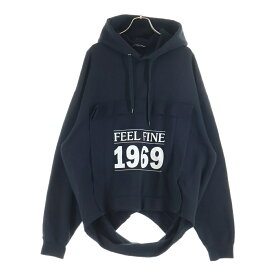 BALENCIAGA(バレンシアガ) サイズ:L 17SS Feel Fine 1969 カットオフ プルオーバーパーカー ブラック 509508 TYK47【中古】【程度B】【カラーブラック】【取扱店舗BRING渋谷ANNEX店】