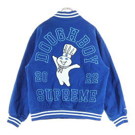 SUPREME(シュプリーム) サイズ:L 22AW ×Mitchell & Ness Doughboy Twill Varsity Jacket ミッチェル&ネス ドゥボーイ コットンツイル バーシティジャケット ブルゾン ブルー【中古】【程度B】【カラーブルー】【取扱店舗BRING梅田茶屋町店】