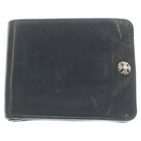CHROME HEARTS(クロムハーツ) 1SNAP 1スナップ クロス ボールボタン レザーウォレット 財布 ブラック BCA361【中古】【程度B】【カラーブラック】【取扱店舗原宿】