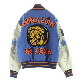 AWAKE NY(アウェイク ニューヨーク) サイズ:M Corazon Varsity Jacket バーシティジャケット ライトブルー/ホワイト【中古】【程度C】【カラーブルー】【オンライン限定商品】