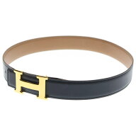 HERMES(エルメス) サイズ:70 コンスタンス Hベルト レザー ブラック ノワール ゴールド金具 #70 〇Z刻印…
