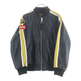 SUPREME(シュプリーム) サイズ:S 20SS ×Vanson Leathers Perforated Bomber Jacket バンソン レザージップアップ ボンバージャケット ブラック【中古】【程度B】【カラーブラック】【取扱店舗BRING福岡天神店】