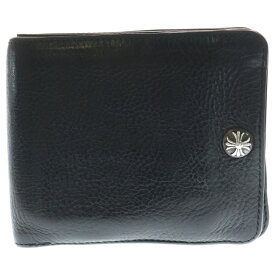 CHROME HEARTS(クロムハーツ) 1SNAP 1スナップ クロス ボールボタン レザーウォレット 財布 ブラック BCA361【中古】【程度B】【カラーブラック】【取扱店舗BRING仙台店】